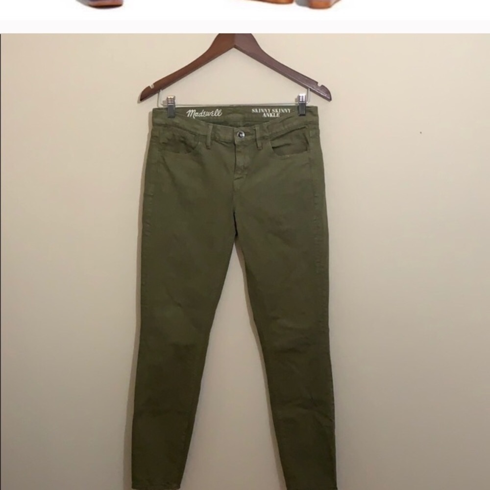 Madewell Skinny Skinny Ankle Jeans Olive Green EUC